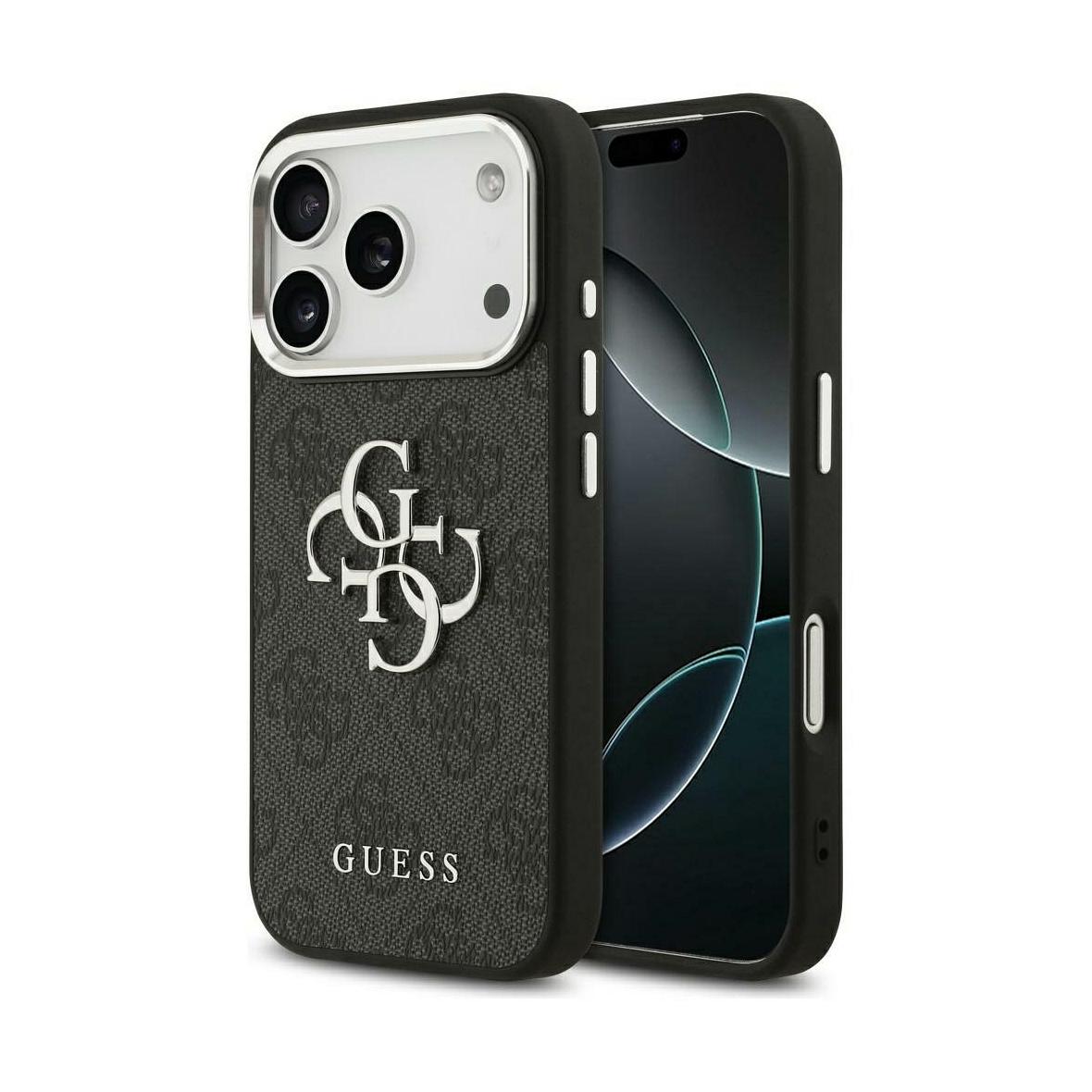 GUESS futerał do IPHONE 17 Pro Max GUHCP17XP4G4SMCK (PU W/ Big 4G Classic Logo) srebrno czarny