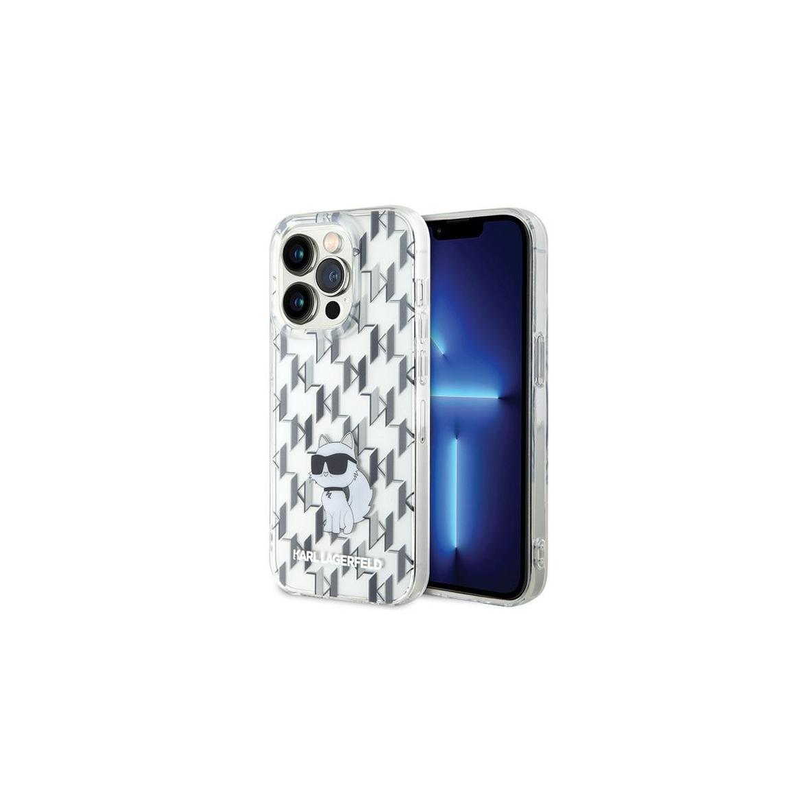 KARL LAGERFELD futerał do IPHONE 15 Pro KLHCP15LHNCMKLT (Monogram) transparentny