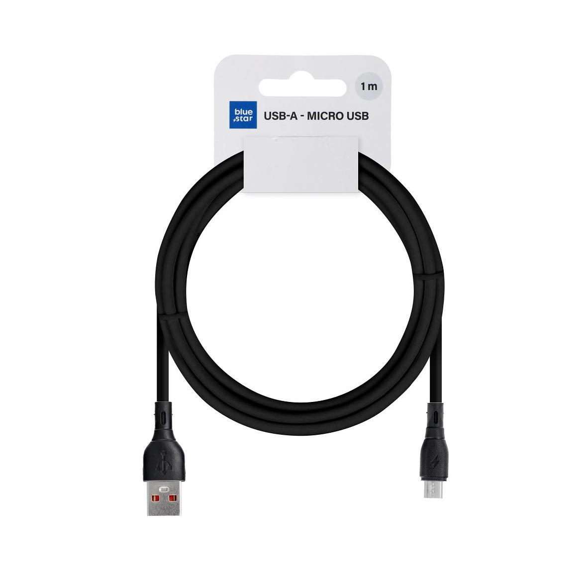 Kabel USB A do Micro USB Blue Star 2A ECO 1 m PJ68-23-2 czarny