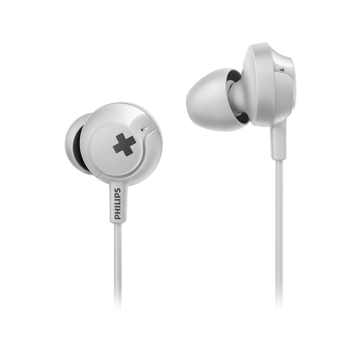 Słuchawki przewodowe dokanałowe jack 3,5mm PHILIPS SHE4305WT białe