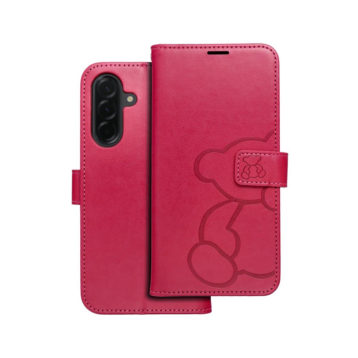 Etui z klapką na Samsung A36 5G Mezzo Book teddy bear magenta