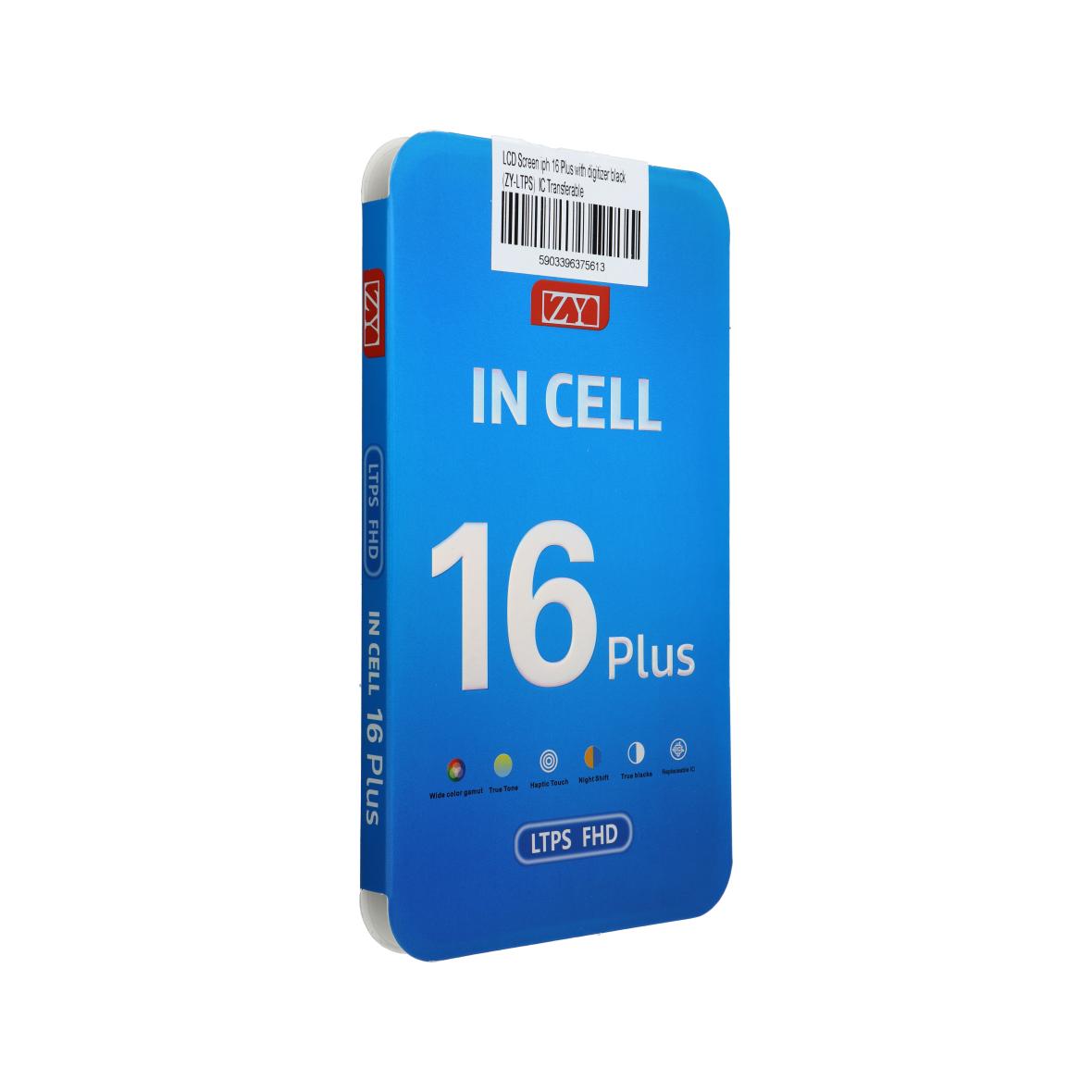 Wyświetlacz do iPhone 16 Plus z ekranem dotykowym czarnym (ZY-LTPS) IC Transferable
