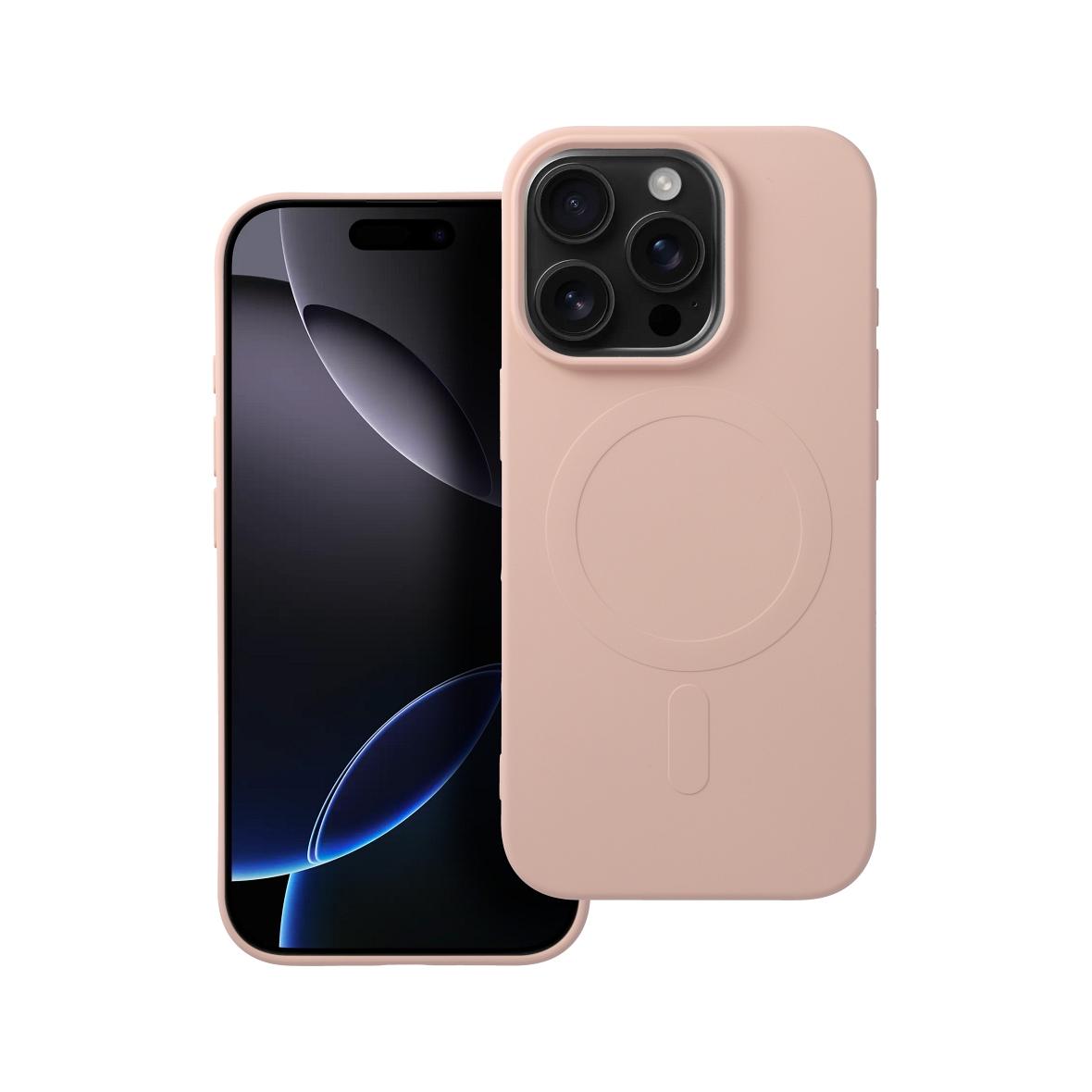 Futerał do iPhone 16 PRO Silicone Mag Cover zgodny z MagSafe (big hole) różowy