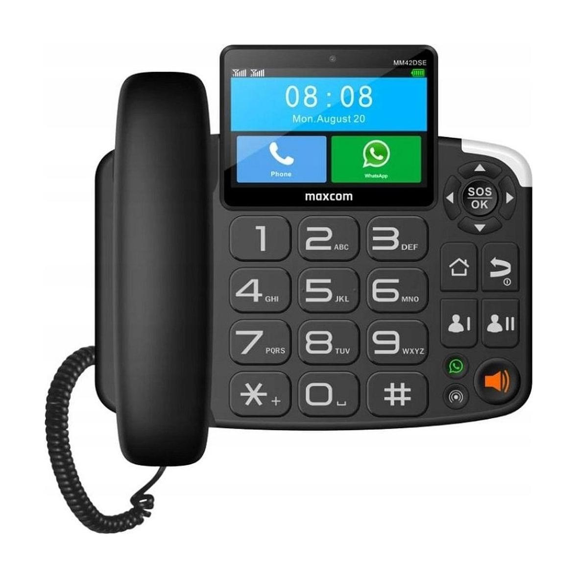 MAXCOM telefon biurkowy na kartę SIM Comfort MM42D czarny