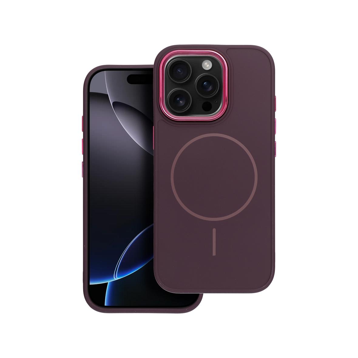 Futerał do iPhone 14 PRO Frame Mag Cover zgodny z MagSafe fioletowy