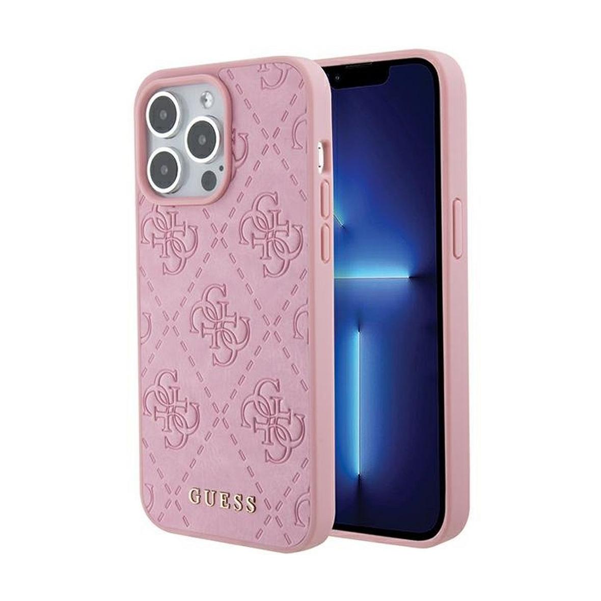 GUESS futerał do IPHONE 15 Pro GUHCP15LP4EPMP (Quilted 4G Classic) różowy