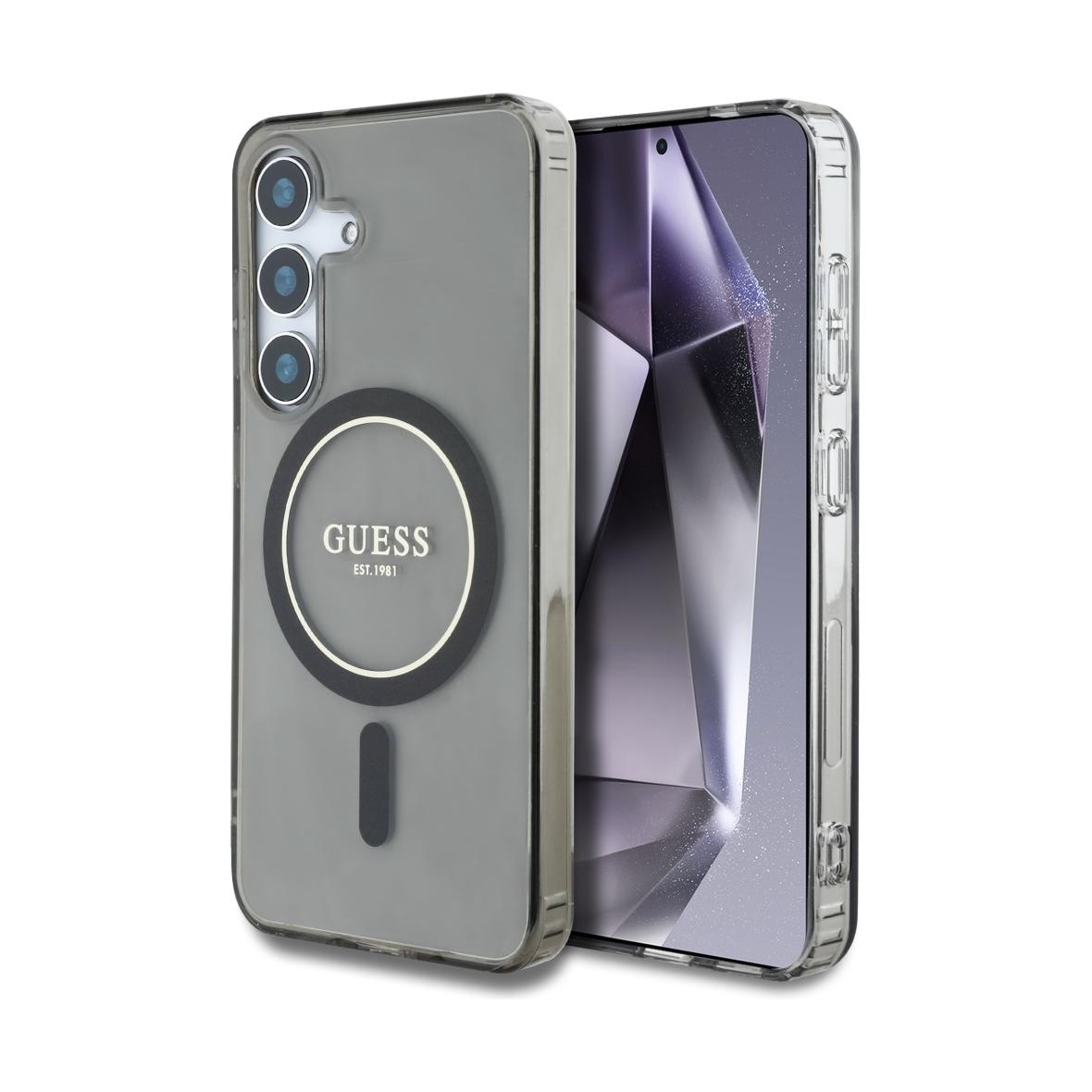 GUESS futerał do SAMSUNG S25 GUHMS25SHFGEREK (Magnetic IML Glitter Circle) czarny