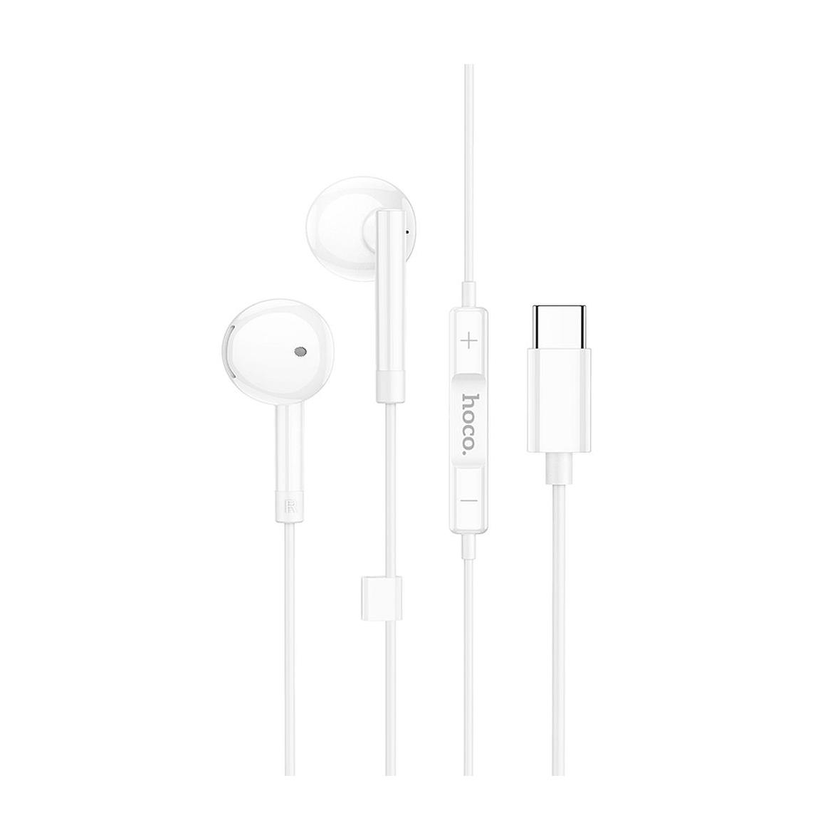 Słuchawki przewodowe douszne USB C Hoco M95 białe