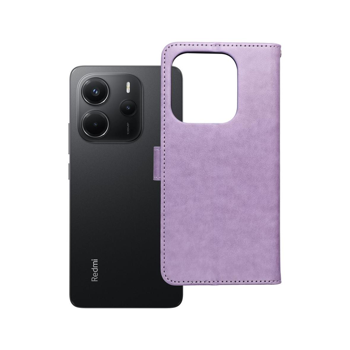 Etui z klapką na Xiaomi Redmi NOTE 14 4G (GLOBAL - 164,84mm x 78,15mm x 8,16mm) Mezzo Book łapacz snów fioletowe