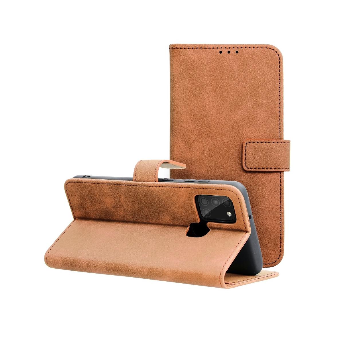 Etui z klapką na Samsung A21s Tender Book brązowe