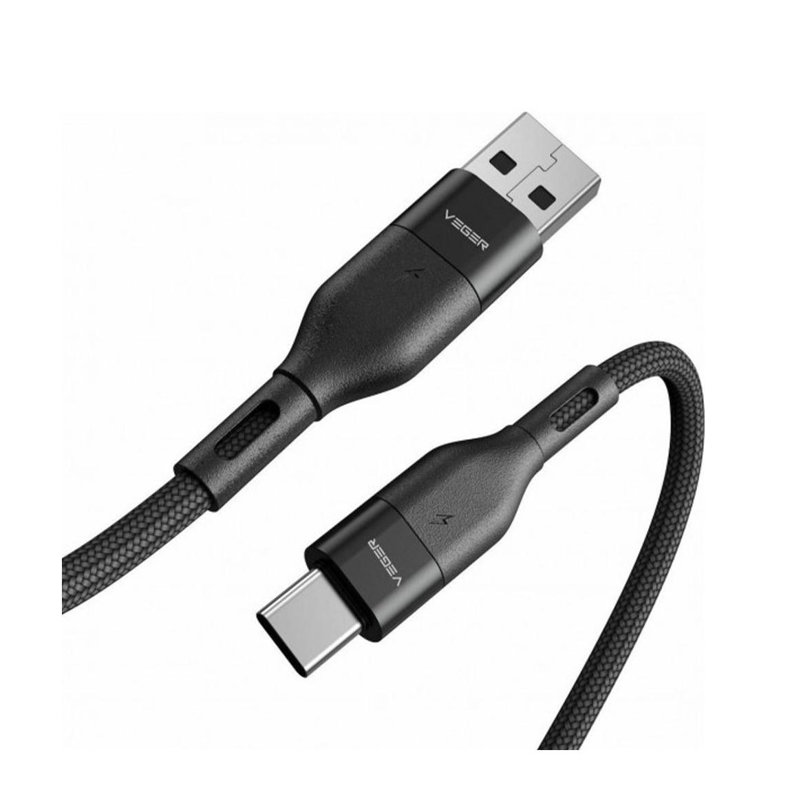 Kabel USB A do Typ C VEGER PD 5A 100W AC03 1,2 m czarny