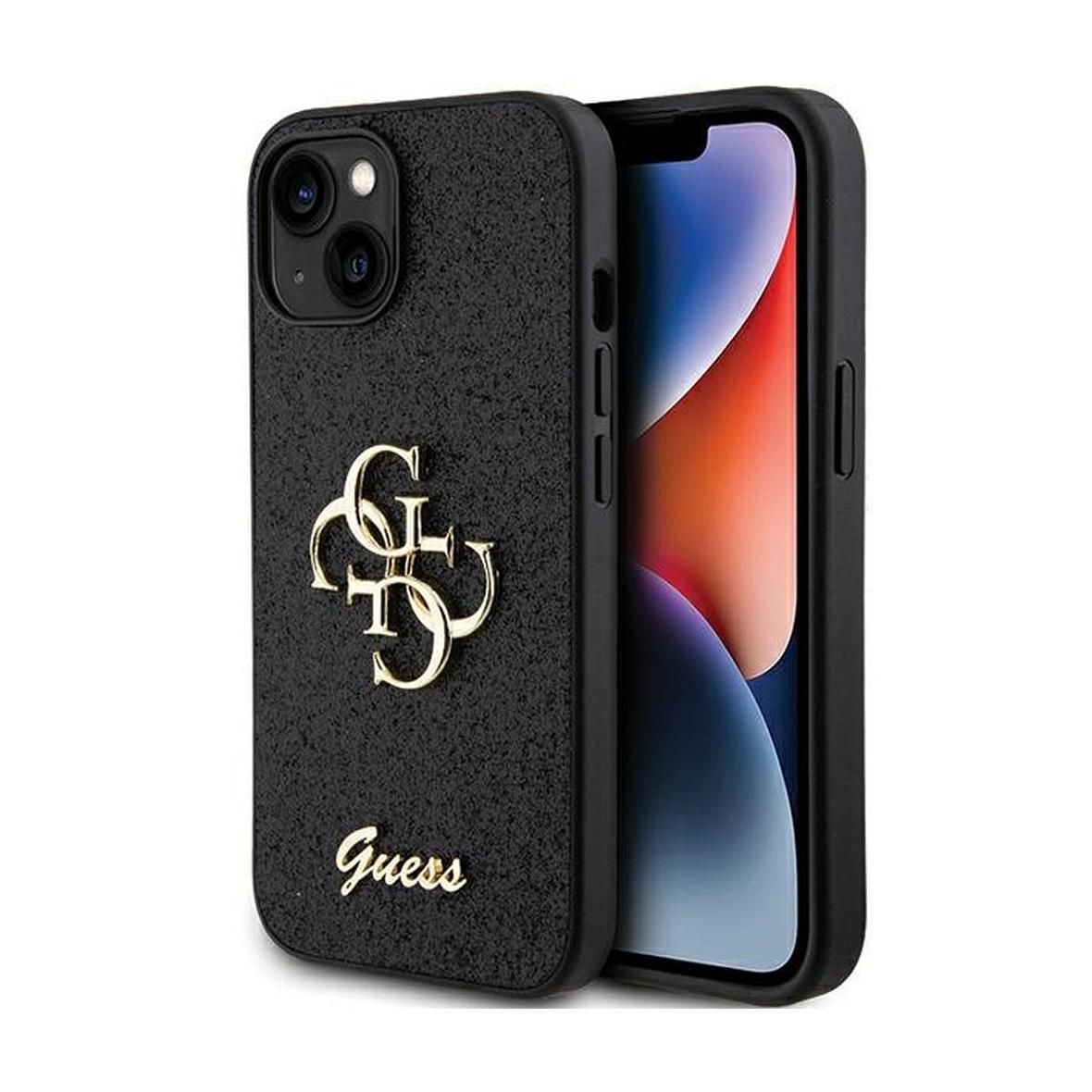 GUESS futerał do IPHONE 15 GUHCP15SHG4SGK (Fixed Glitter Big 4G) czarny