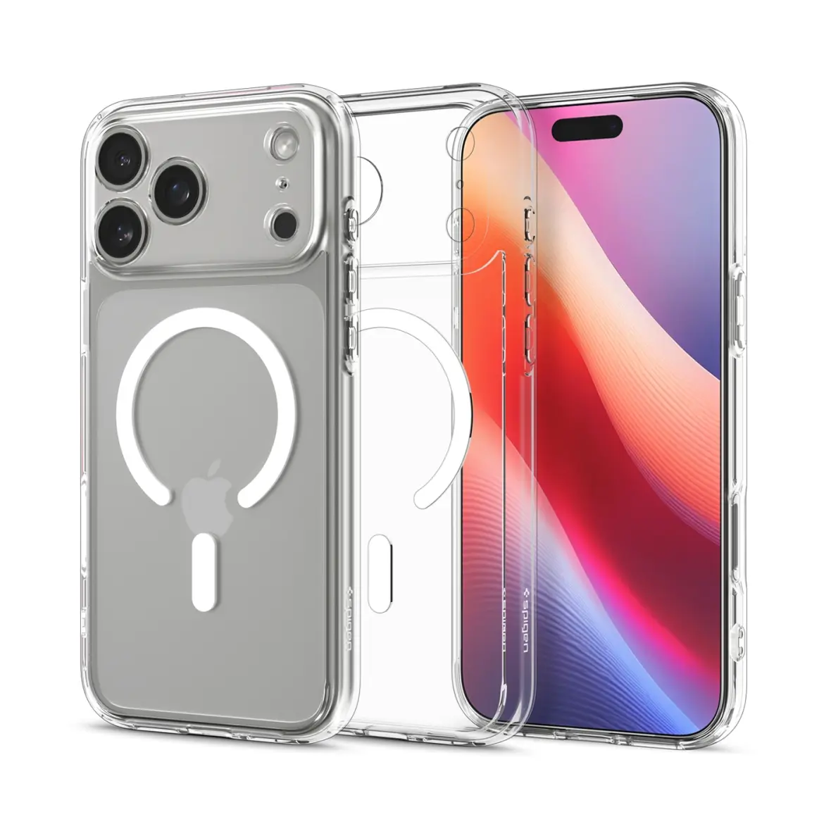 SPIGEN futerał ULTRA HYBRID MAG kompatybilny z MagSafe do IPHONE 17 Pro clear white