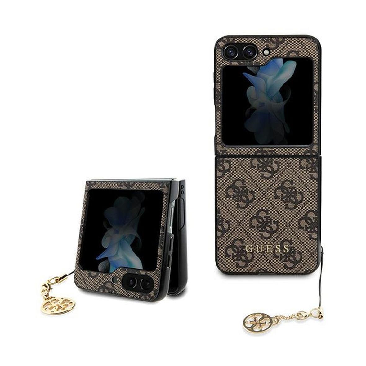 GUESS futerał do SAMSUNG Z FLIP 5 GUHCZF5GF4GBR (4G Charm) brązowy