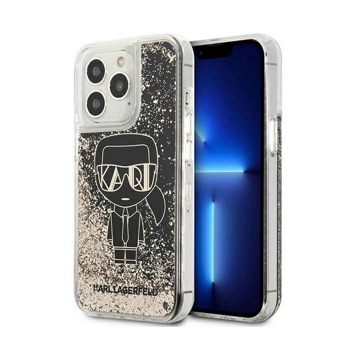 KARL LAGERFELD futerał do IPHONE 13 Pro KLHCP13LLGGKBK (Liquid Glitter Gatsby Ikonik) czarny