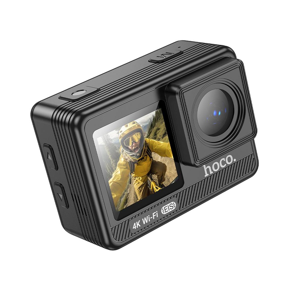 Kamera sportowa Hoco z dwoma wyświetlaczami 1,3" + 2" anti-shake IPS 4K/30fps DV102 czarna