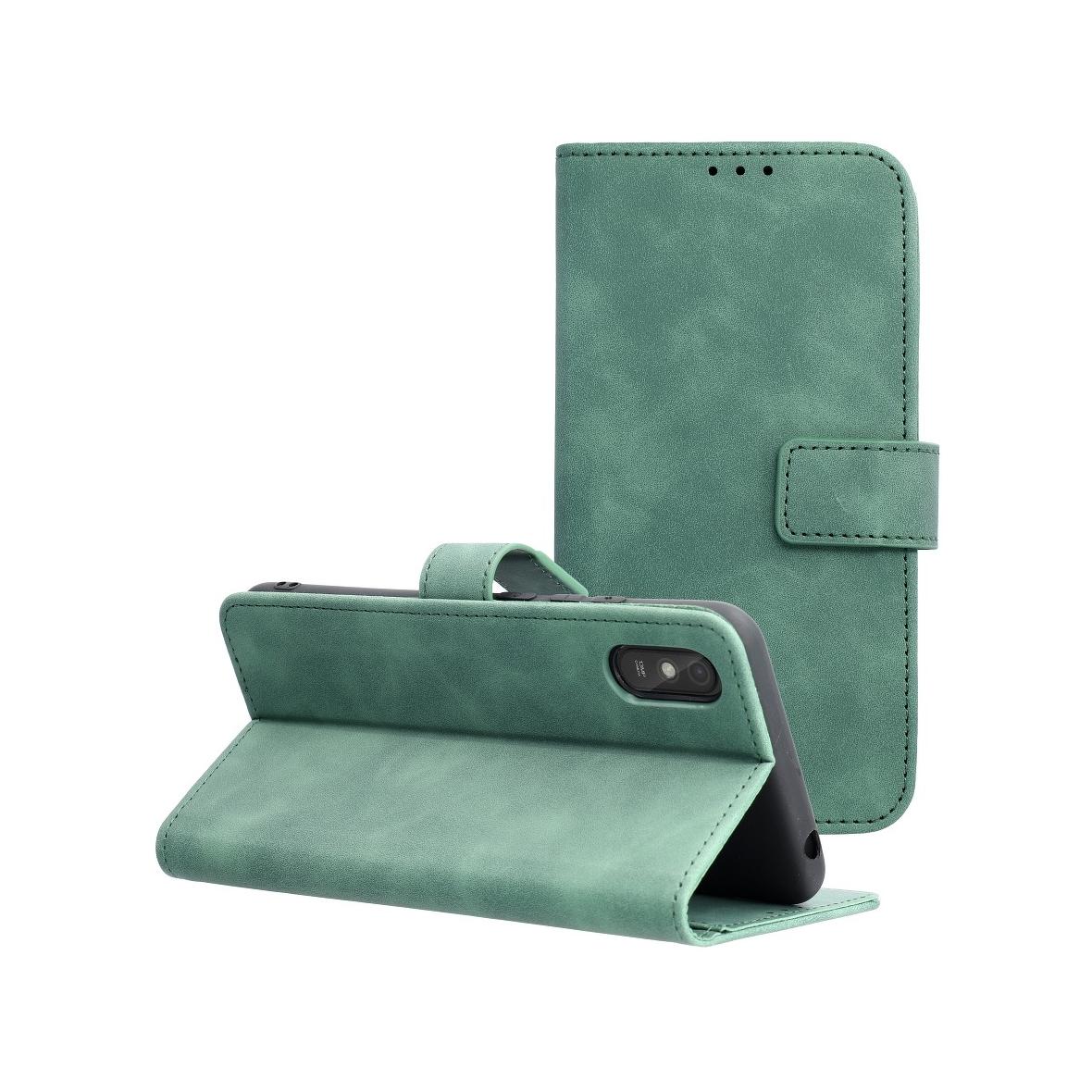 Etui z klapką na Xiaomi Redmi 9AT / Redmi 9A Tender Book zielone