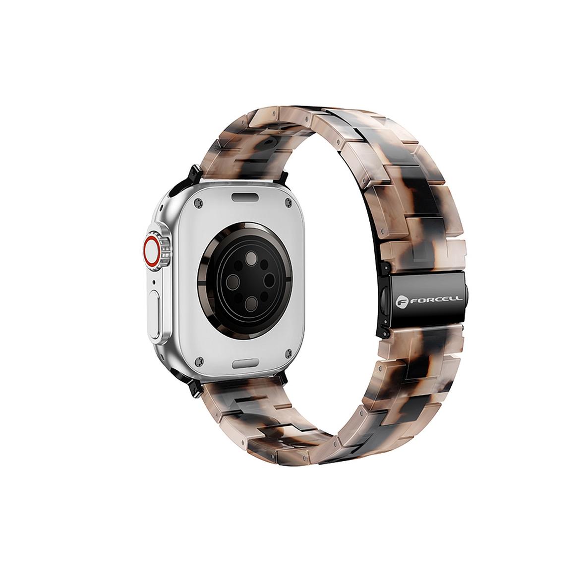 Pasek do Apple Watch Forcell F-Design FA04 zatrzask żywiczny marmurkowy 38 / 40 / 41 mm brązowy