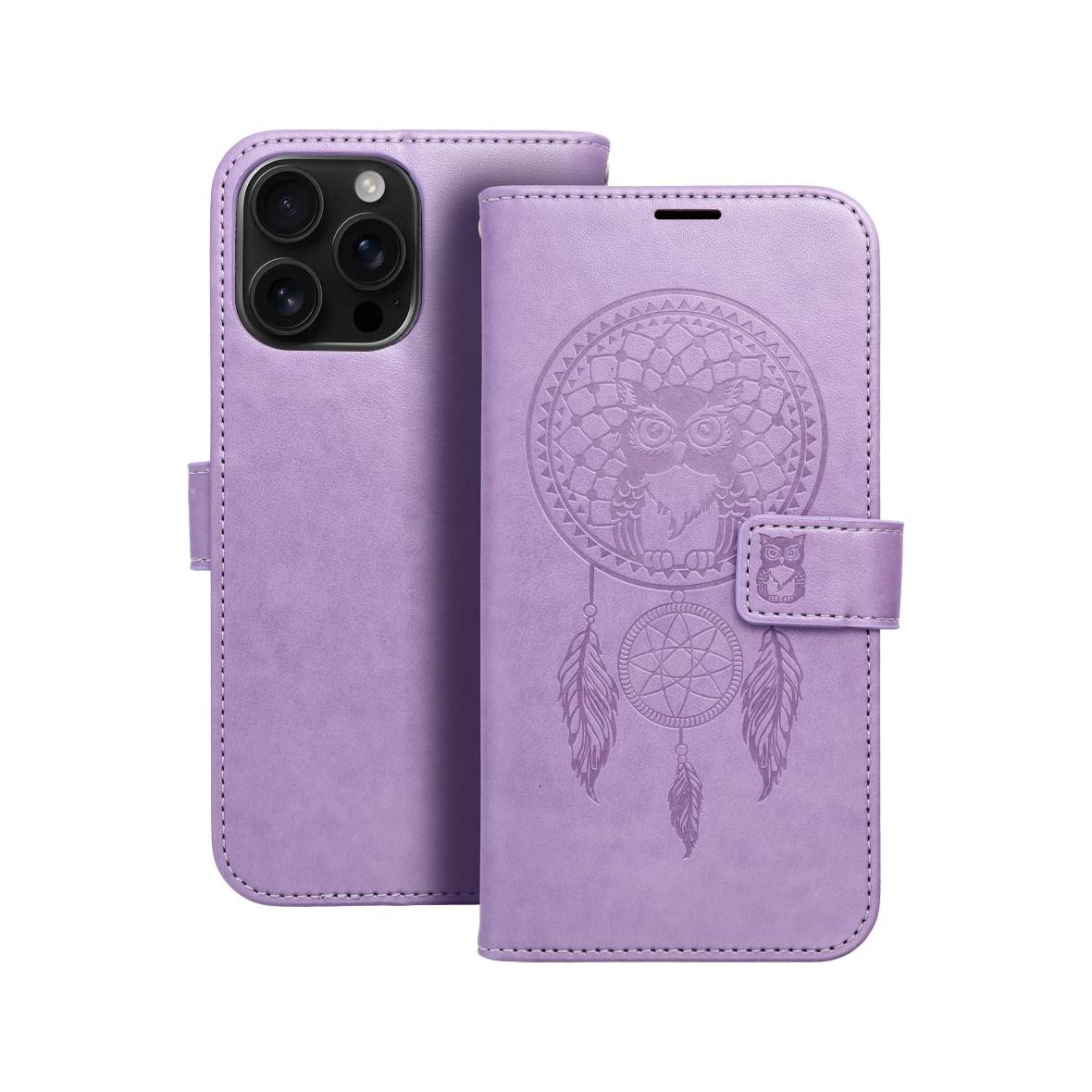Etui z klapką na iPhone 16 PRO MAX Mezzo Book łapacz snów fioletowe