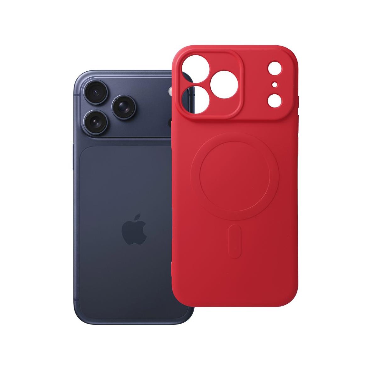 Futerał do iPhone 17 PRO MAX Silicone Mag Cover zgodny z MagSafe czerwony