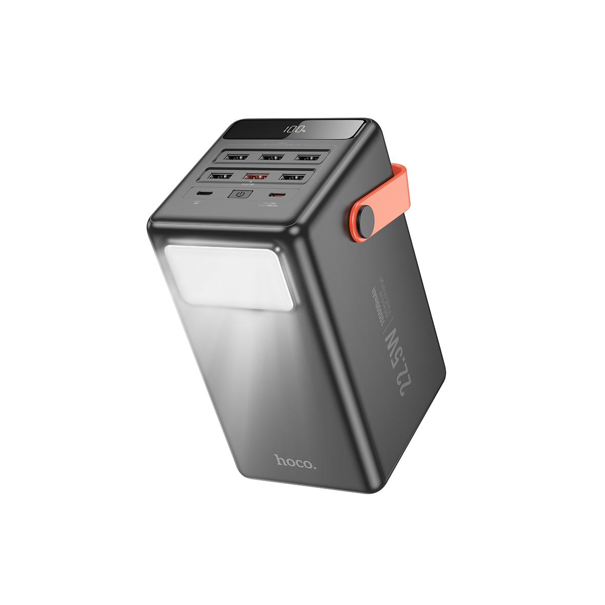 Powerbank Hoco 100000 mAh QC PD 2,4A 22,5W z wbudowaną latarką J142 black