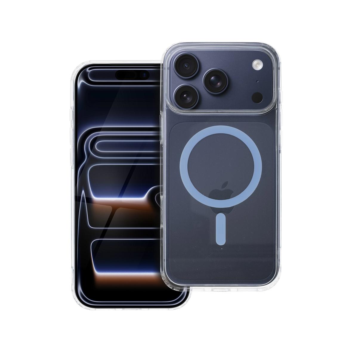 Drop Glue Colorful Ring Mag Cover kompatybilny z MagSafe pasuje do IPHONE 17 Pro Max (full ring) jasny niebieski