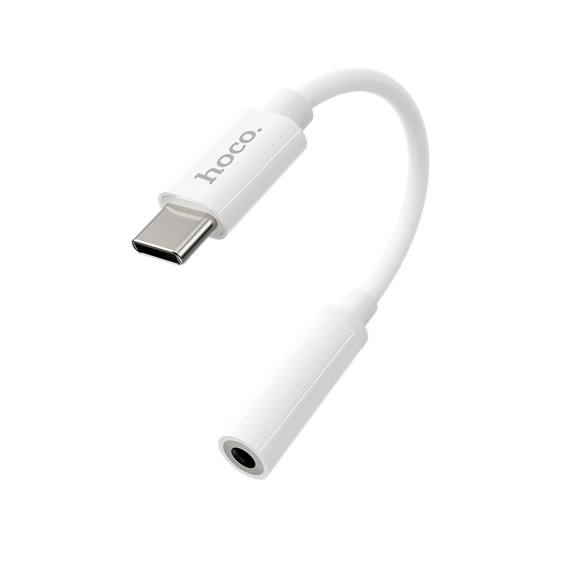 Adapter AUX USB C do Jack 3,5 mm Hoco LS30 biały