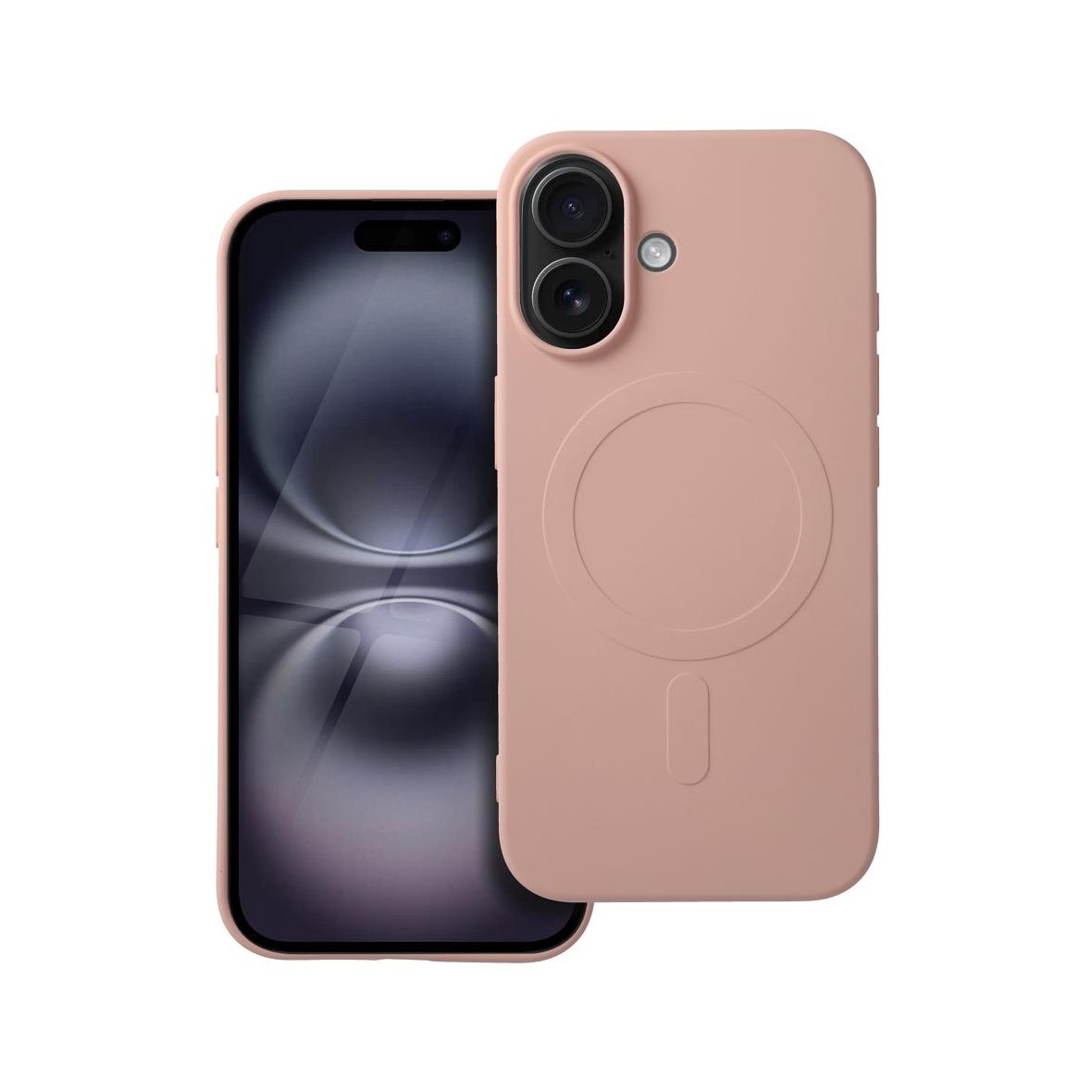 Futerał do iPhone 16 Silicone Mag Cover zgodny z MagSafe (big hole) różowy