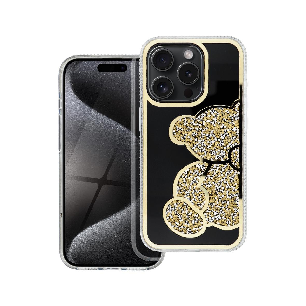 Futerał do iPhone 16 Teddy Bear złoty