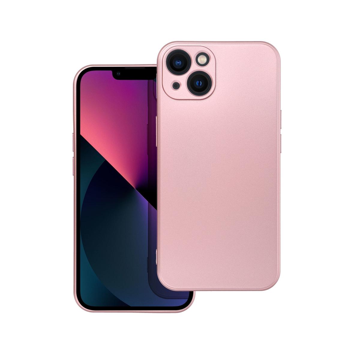 Futerał do iPhone 13 Metallic różowy