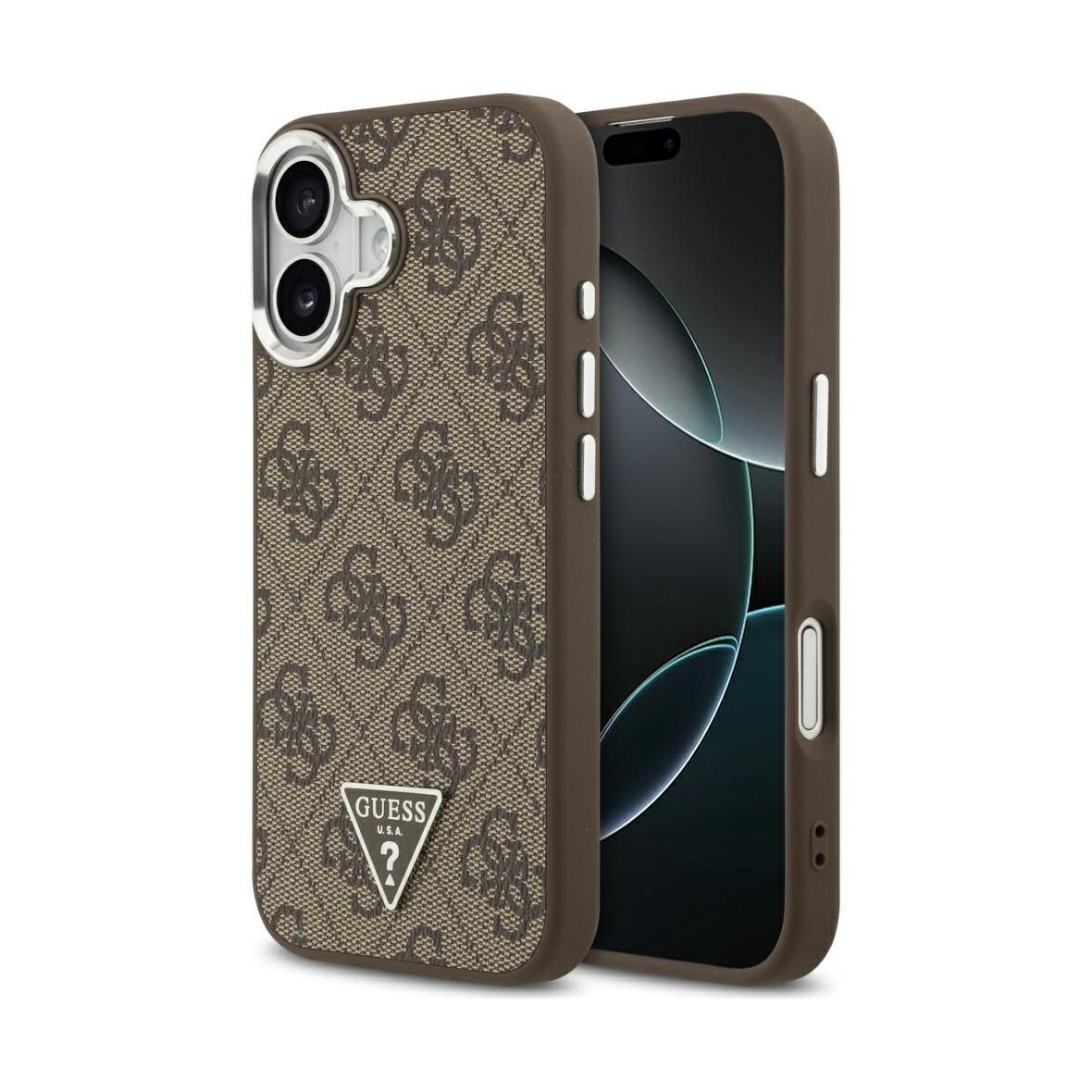 GUESS futerał do IPHONE 17 kompatybilny z MagSafe GUHMP17SP4TSRCMW (PU 4G W/Triangle Logo SL) brązowy