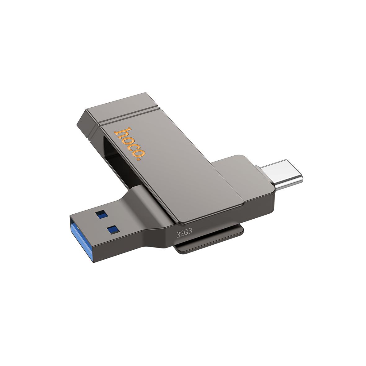 Pendrive 32GB USB 3.2 (USB A + USB C) Hoco UD15 szary