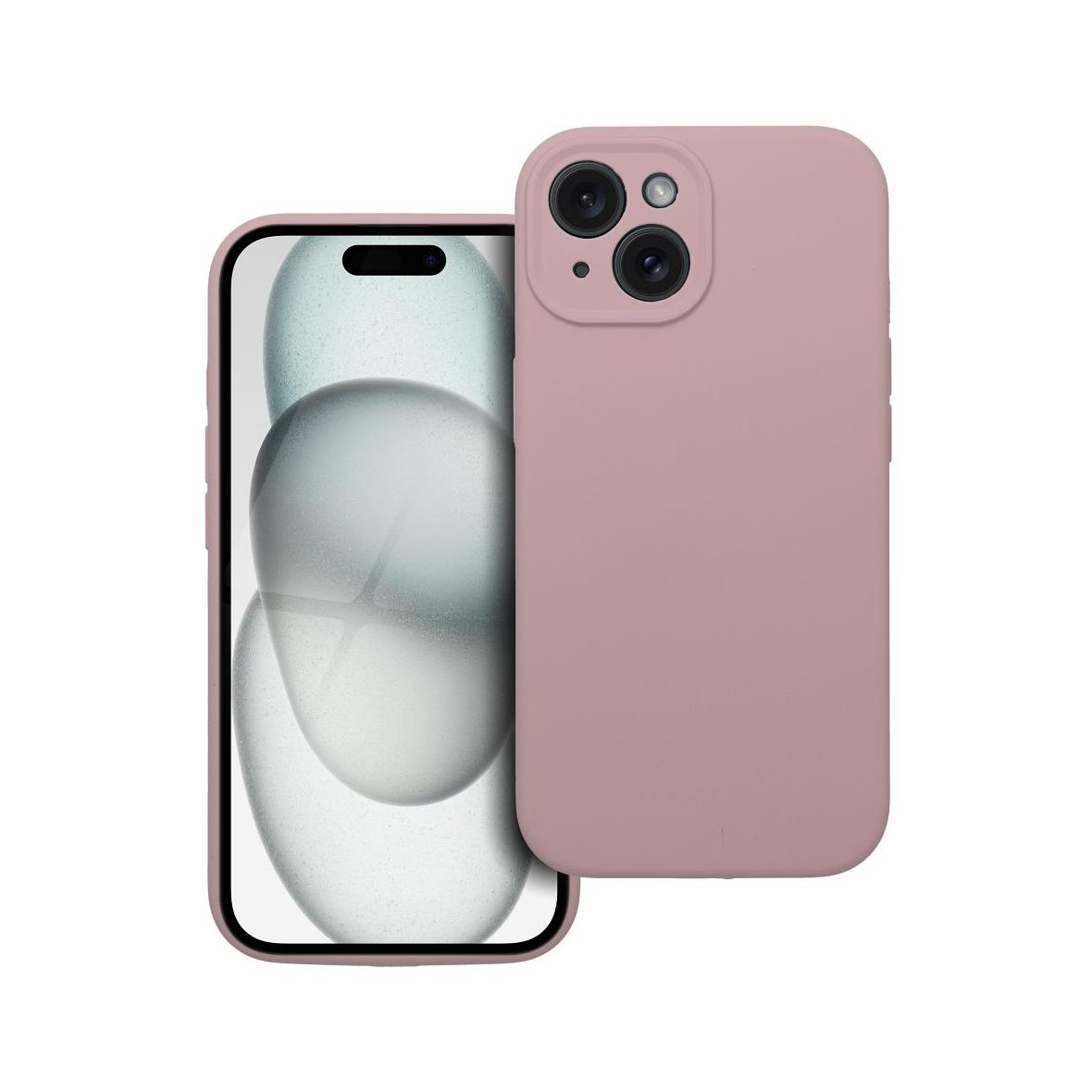 Futerał do iPhone 15 Silicone 2mm pudrowy róż