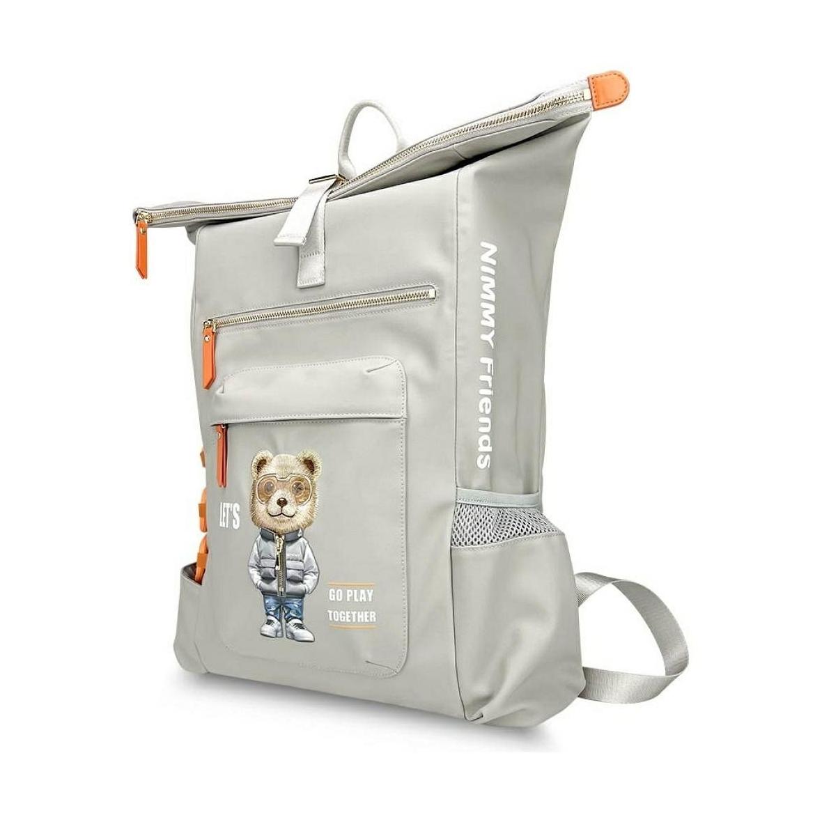 NIMMY plecak na laptop COOL&CUTE 2.0 Bear szary