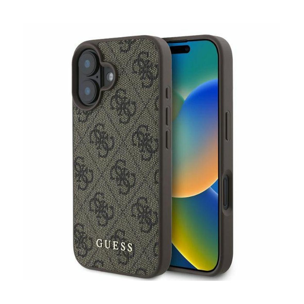 GUESS futerał do IPHONE 16 GUHCP16SG4GFBR (PU 4G Classic) brązowy