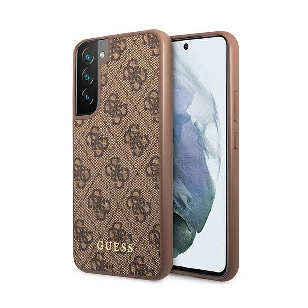 GUESS futerał do SAMSUNG S22 GUHCS22SG4GFBR (4G Metal Gold Logo) brązowy