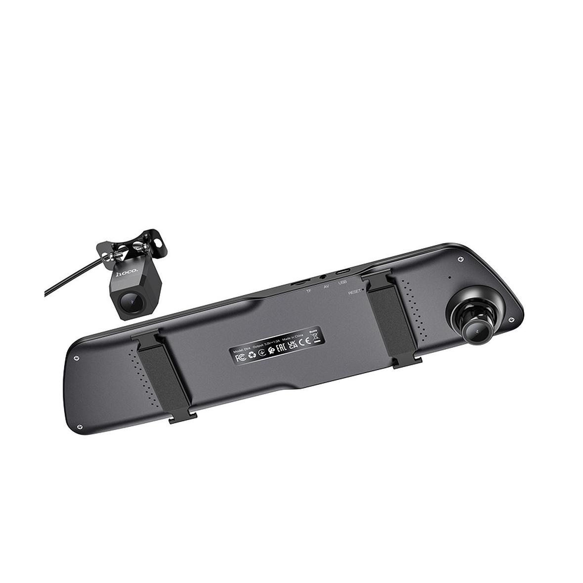 Kamera samochodowa Hoco na lusterko z wyświetlaczem 4,5" 1080P/30fps + kamera tylna 720P/25fps DV4 czarna