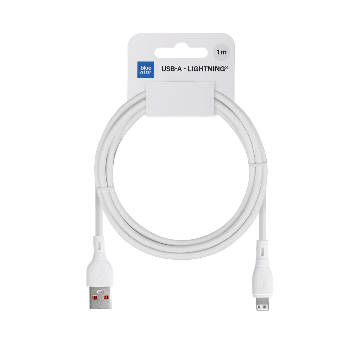 Kabel USB A do Lightning Blue Star 2,4A ECO 1 m  PJ68-24-2.4 biały
