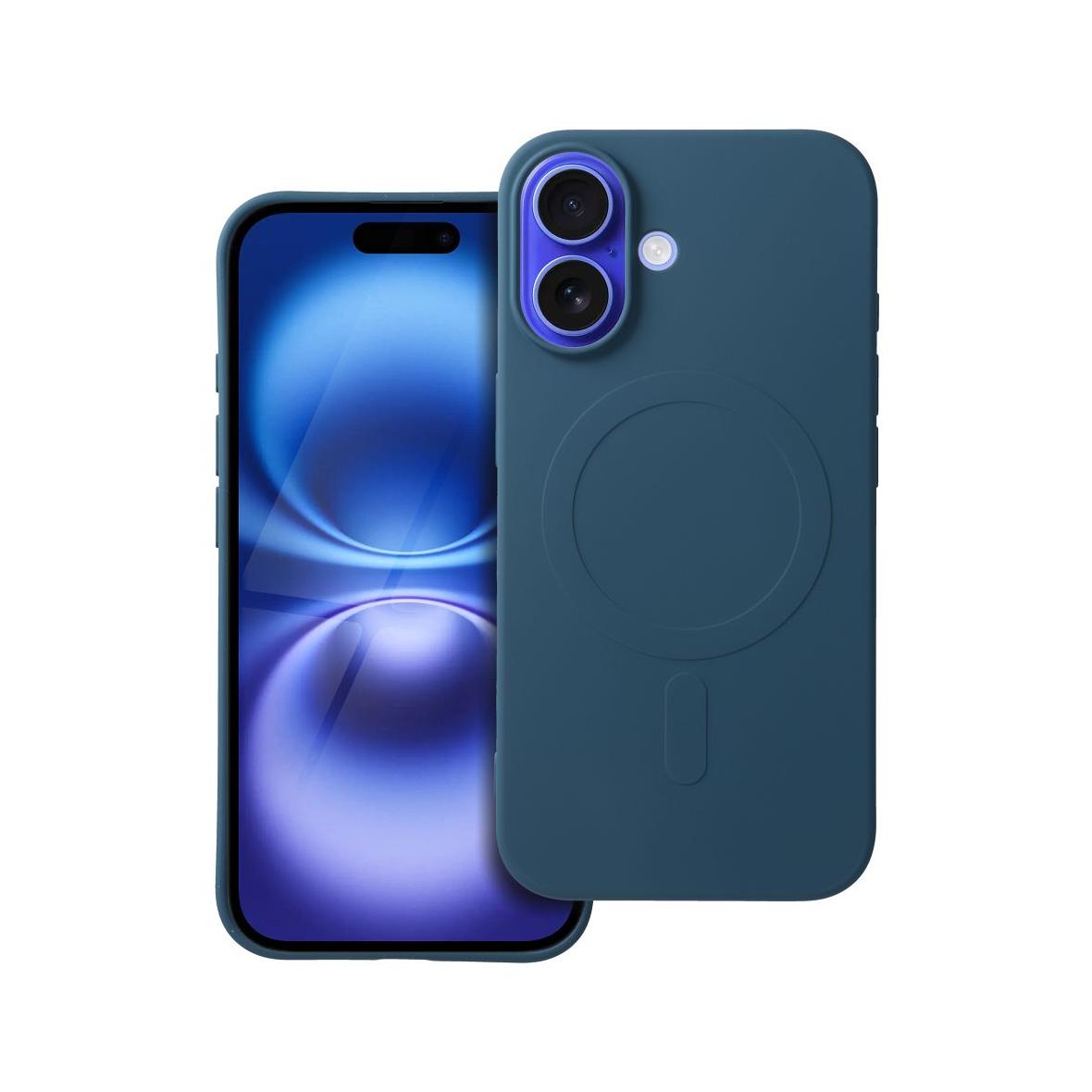 Futerał do iPhone 16 Silicone Mag Cover zgodny z MagSafe (big hole) niebieski