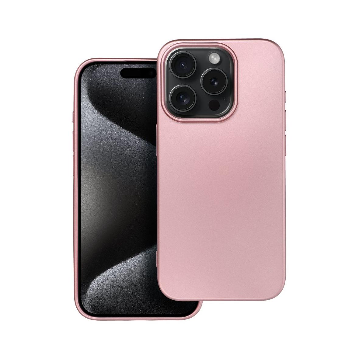 Futerał do iPhone 15 PRO Metallic różowy