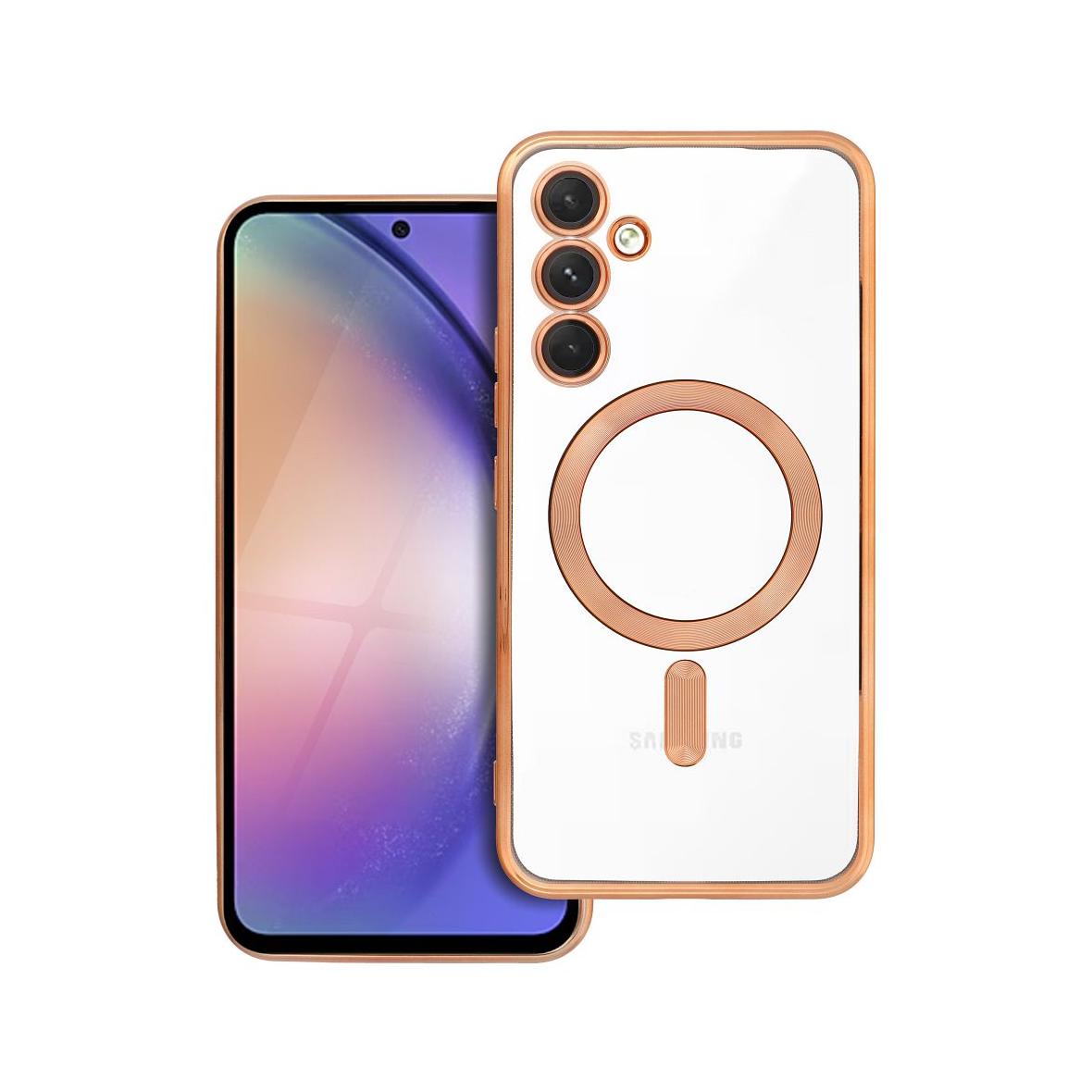 Futerał do Samsung A54 Electro Mag Cover zgodny z MagSafe złoty