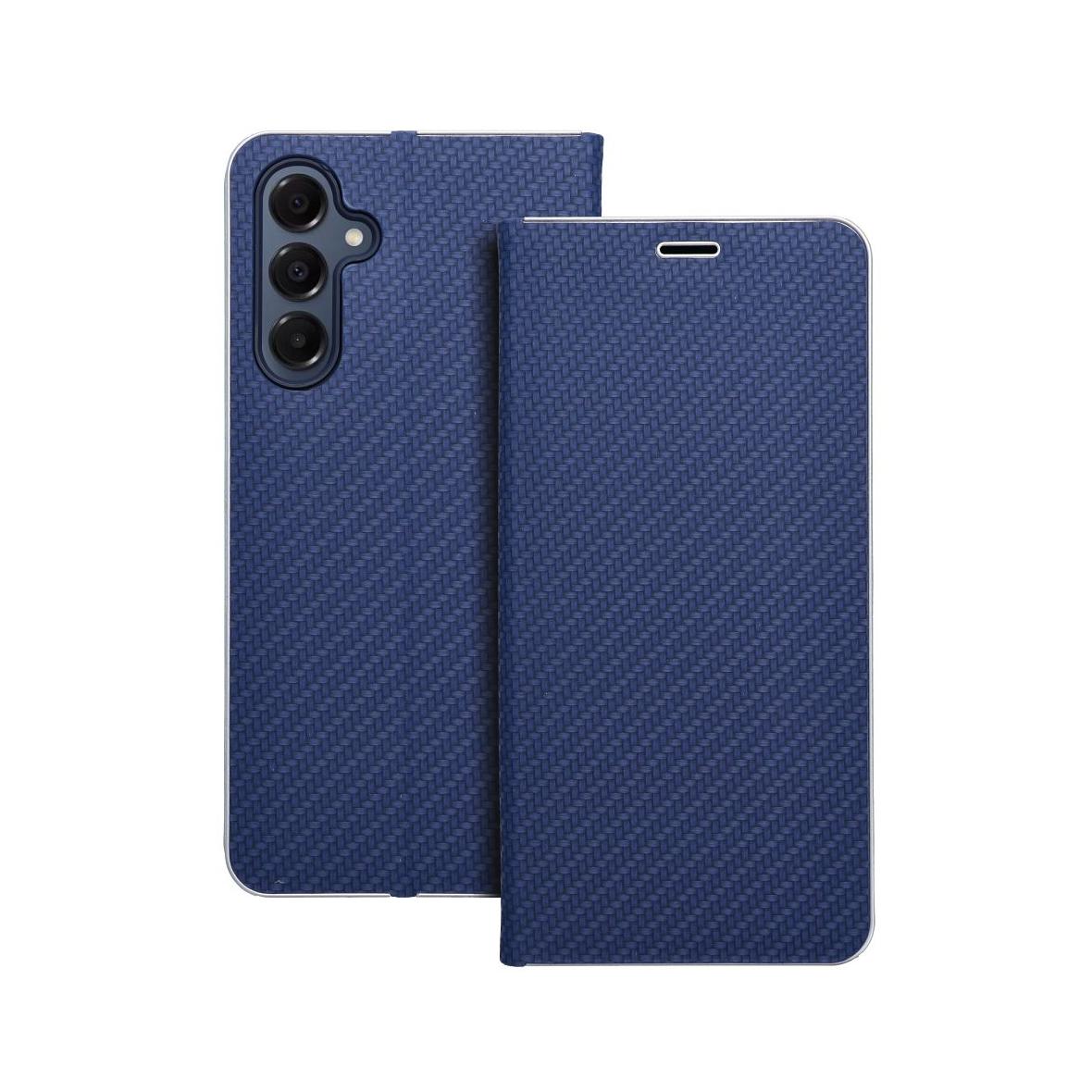 Etui z klapką na Samsung A16 5G Luna Book Carbon niebieskie