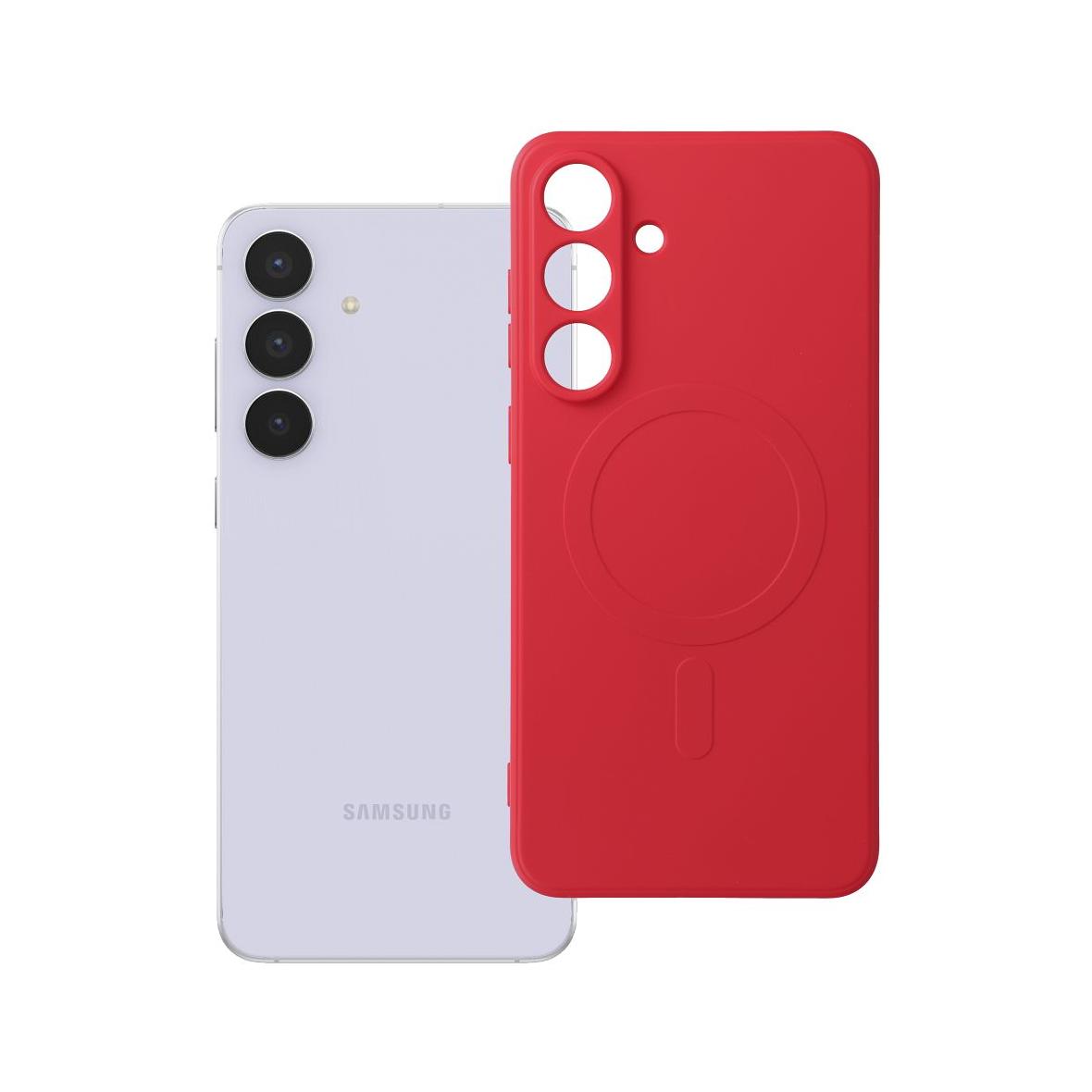 Futerał do Samsung S25 FE Silicone Mag Cover zgodny z MagSafe czerwony
