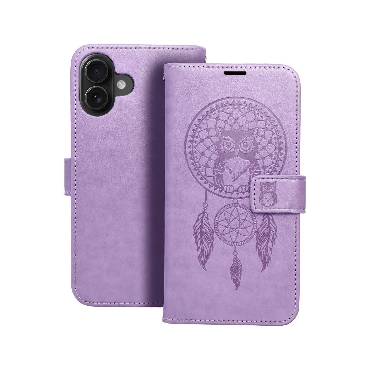 Etui z klapką na iPhone 16 PLUS Mezzo Book łapacz snów fioletowe