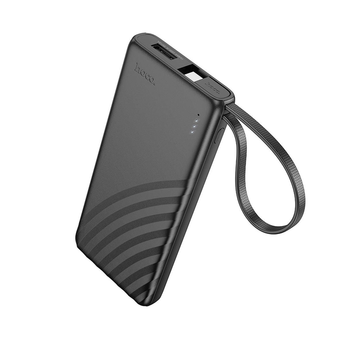 Powerbank Hoco 5000 mAh 2A z wbudowanym kablem USB C J129  czarny