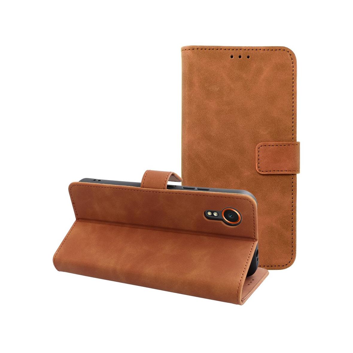 Etui z klapką na Samsung Xcover 7 Tender Book brązowe