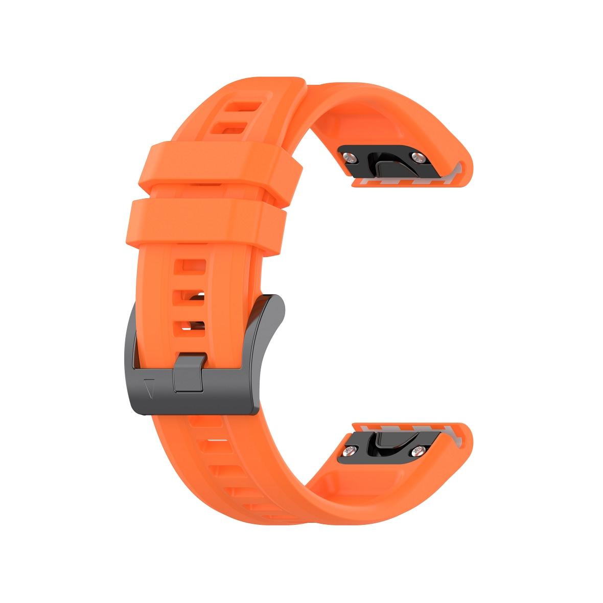 Pasek silikonowy do GARMIN FENIX 3 / 3HR / 5X / 6X / 6X Pro / 7X / 7X Pro pomarańcz (8)