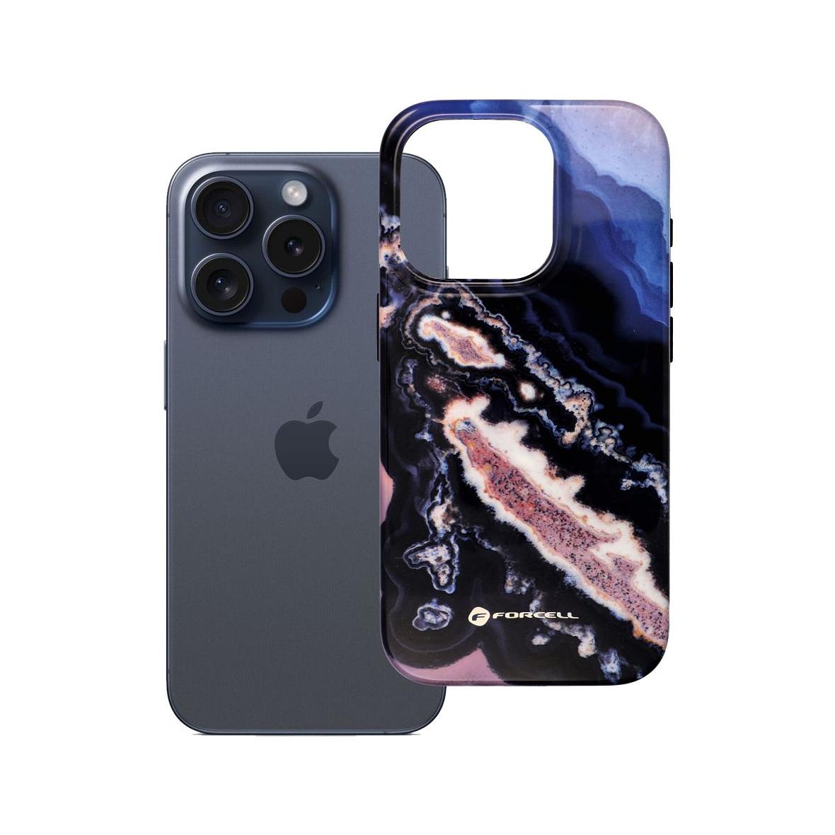 Etui na iPhone 15 PRO Forcell F-Protect Mirage zgodny z MagSafe Military Drop-Test gold island