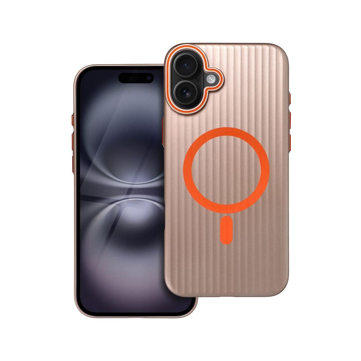 Futerał do iPhone 16 PLUS Simply zgodny z MagSafe tytanowy pustynny