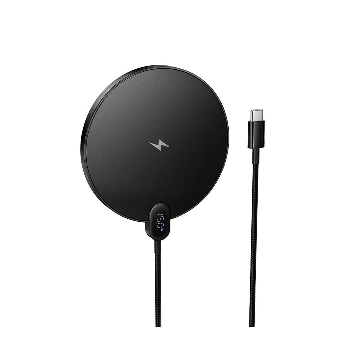 Ładowarka indukcyjna Hoco 15W z kablem USB C i wyświetlaczem CW62 czarna